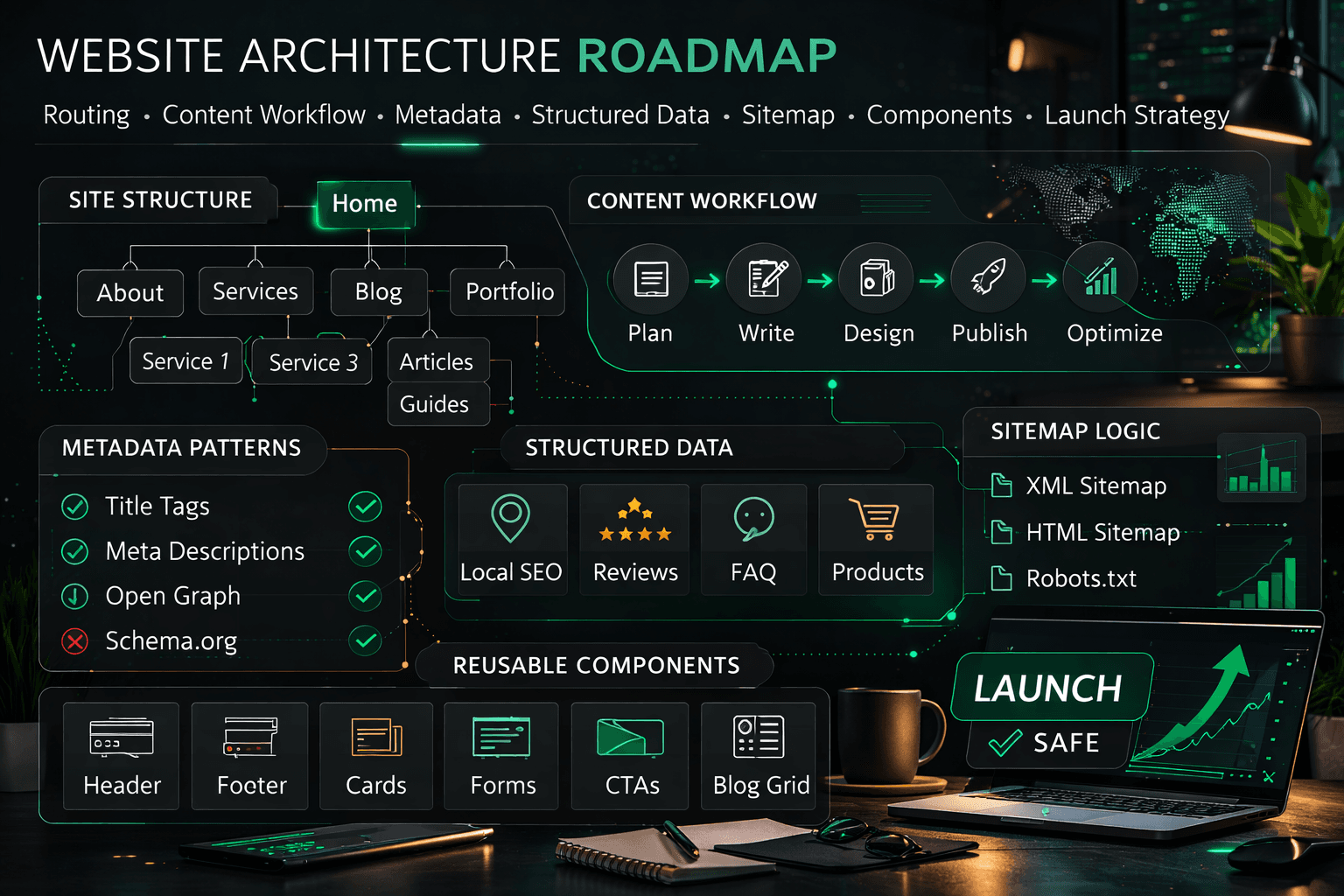 Next.js Architecture and Build Decisions: Technical SEO and Website Maintainability - practical Web Growth guide visual