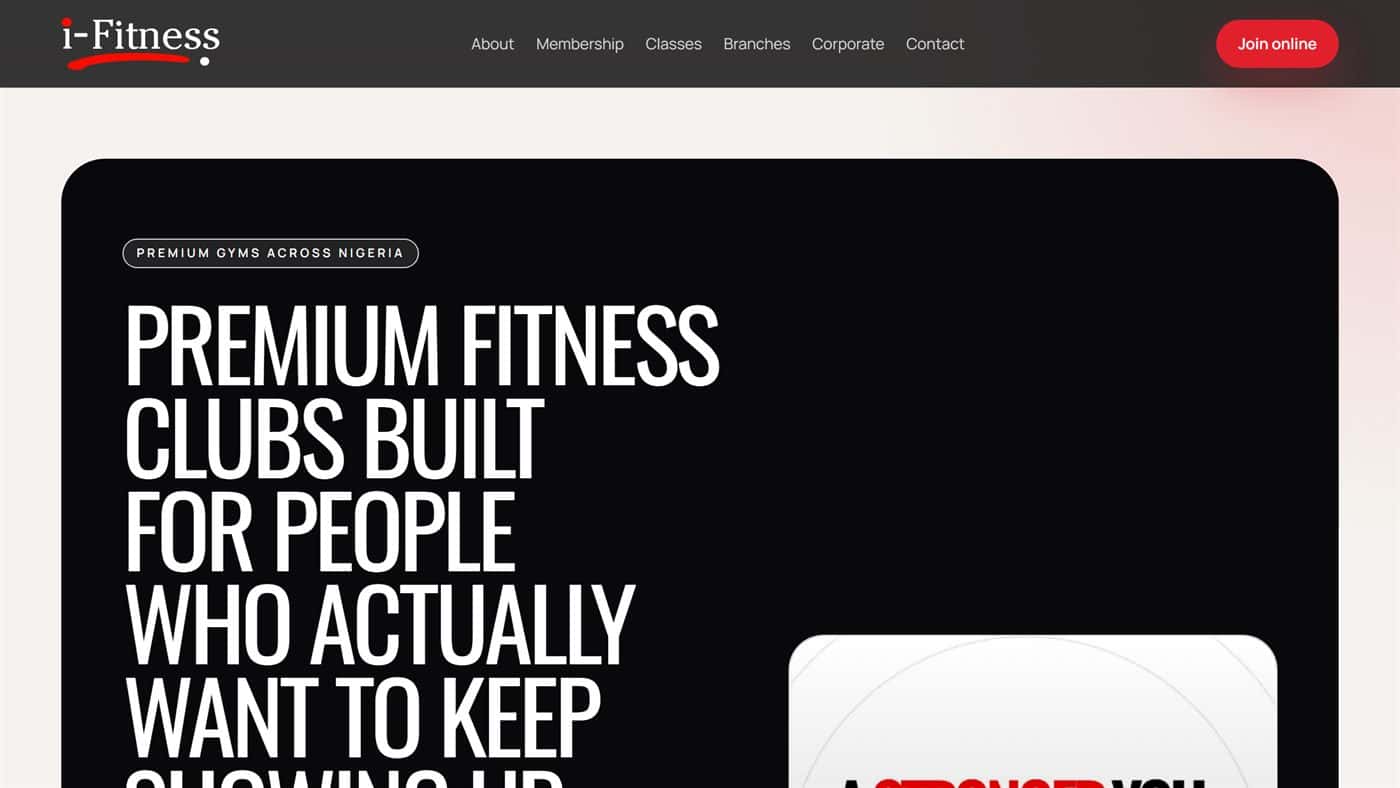 iFitness landing page proposal