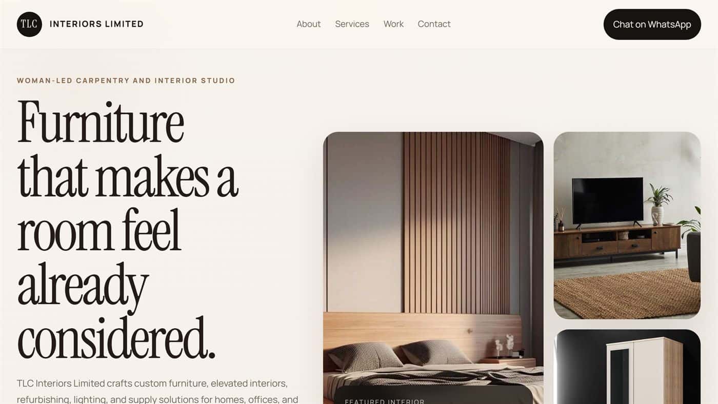 Homepage for TLC Interiors Limited